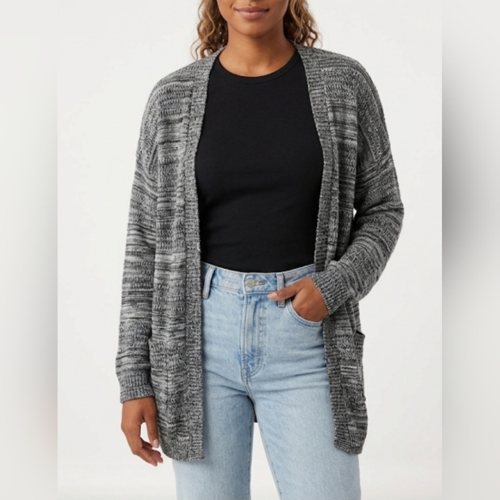 🌷Suzy Shier Oversized Gray Marl Knit Cardigan Sweater🌷size:XL